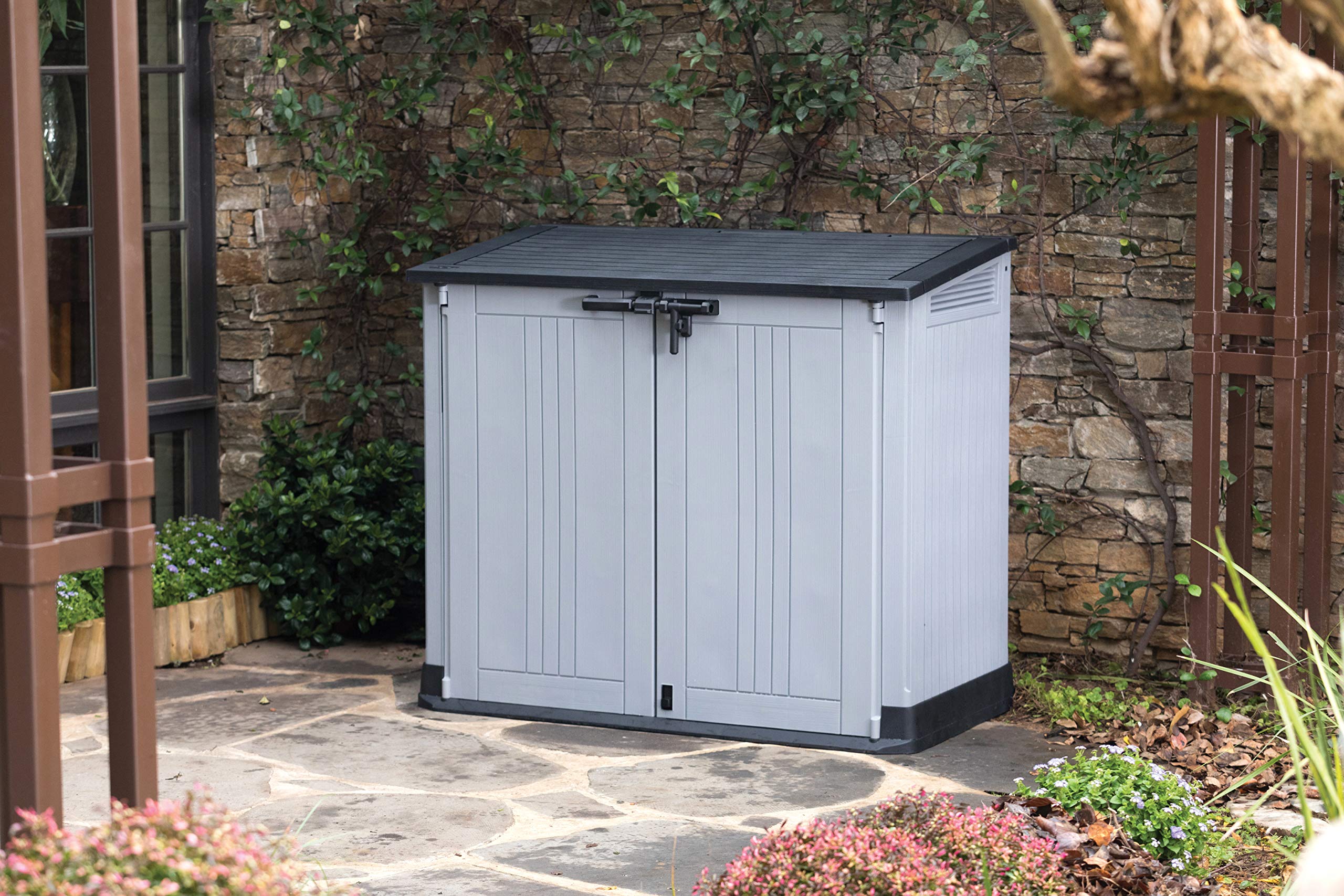 Grassivo™ - 880L Outdoor Garden Storage Shed with Lift-Up Lid & Front Doors